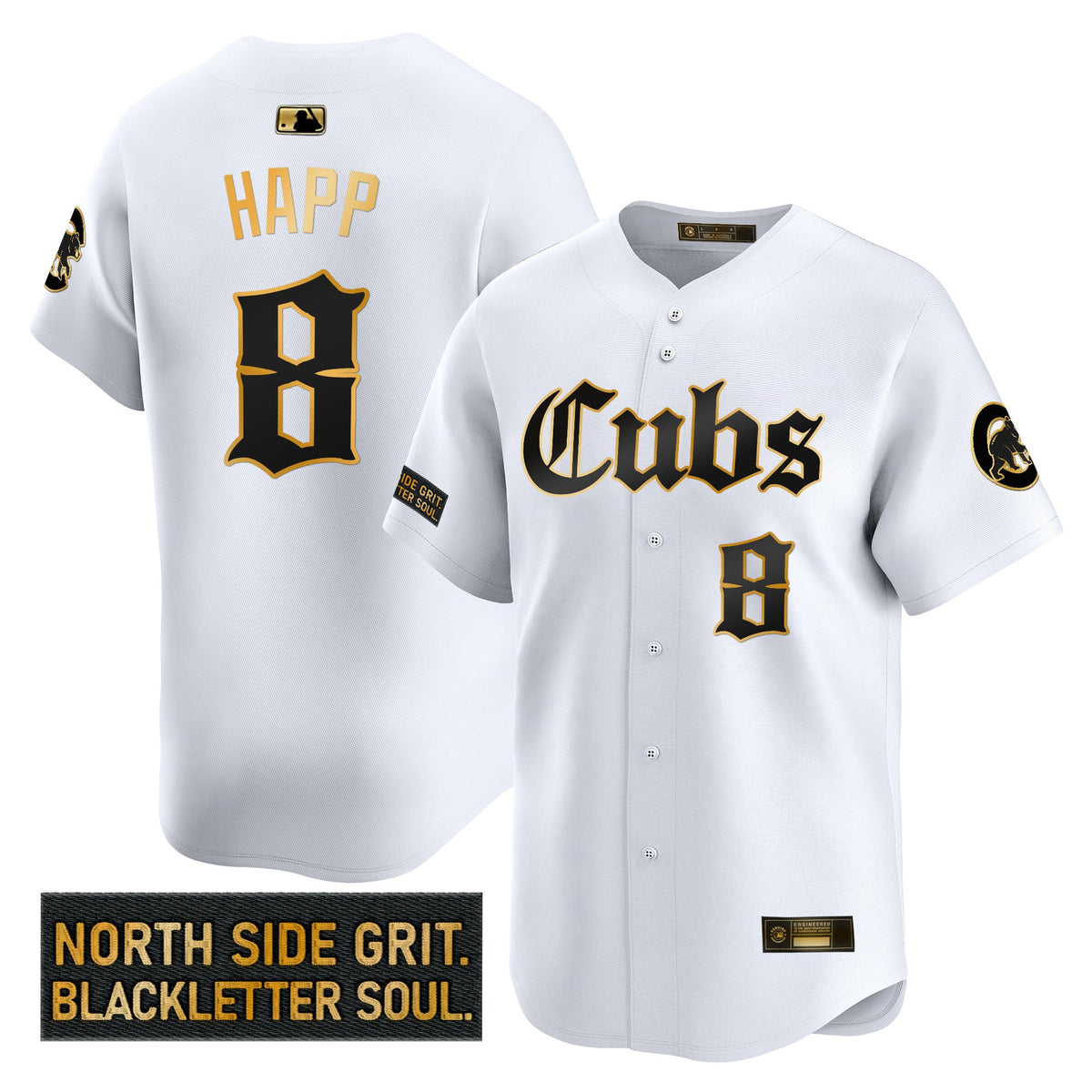 Men's Chicago Cubs 'Gothic North Side Edition' Gold Vapor Premier Limited Jersey - All Stitched