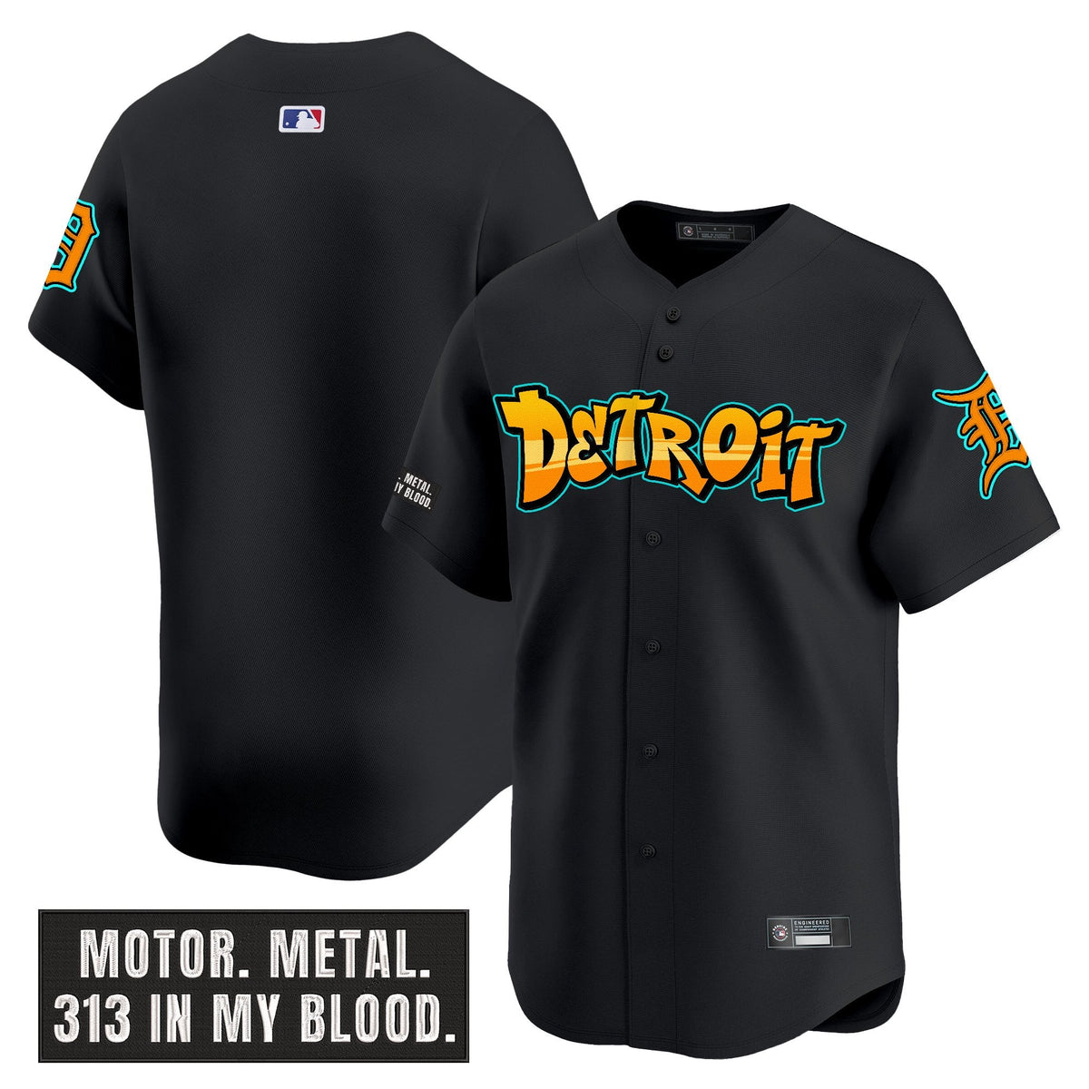 Men's Detroit Tigers 'Graffiti Motor City Edition' Vapor Premier Limited Jersey - All Stitched