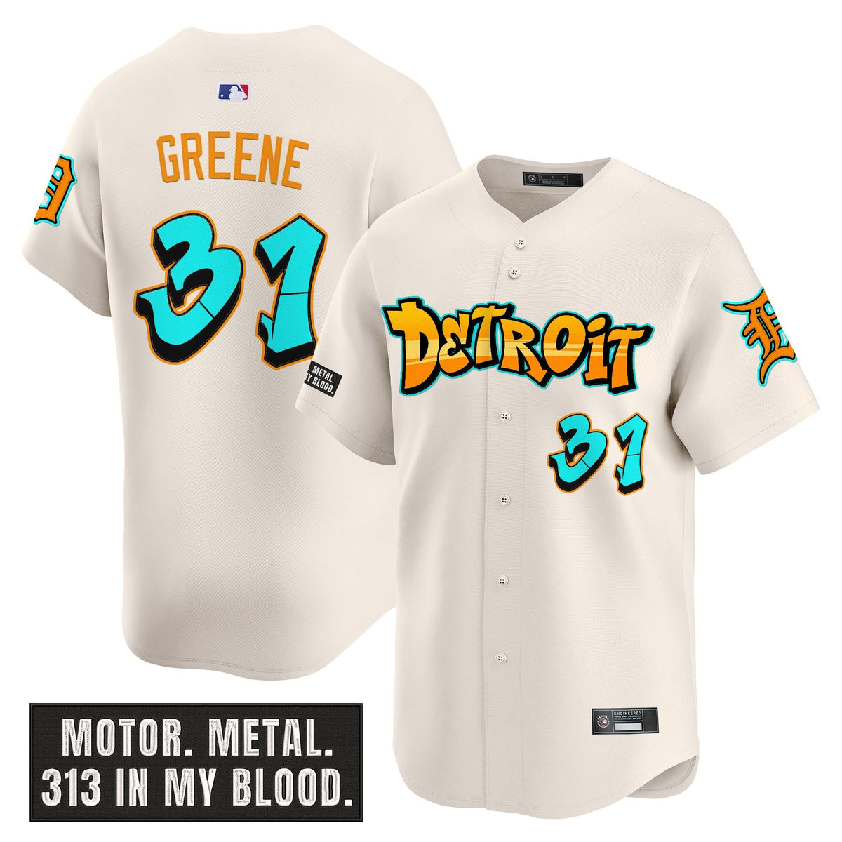 Men's Detroit Tigers 'Graffiti Motor City Edition' Vapor Premier Limited Jersey - All Stitched