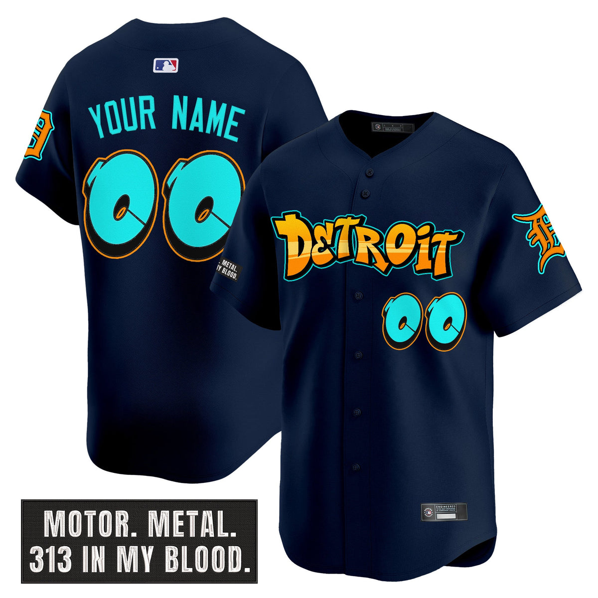 Detroit Tigers 'Graffiti Motor City Edition' Vapor Premier Limited Custom Jersey - All Stitched