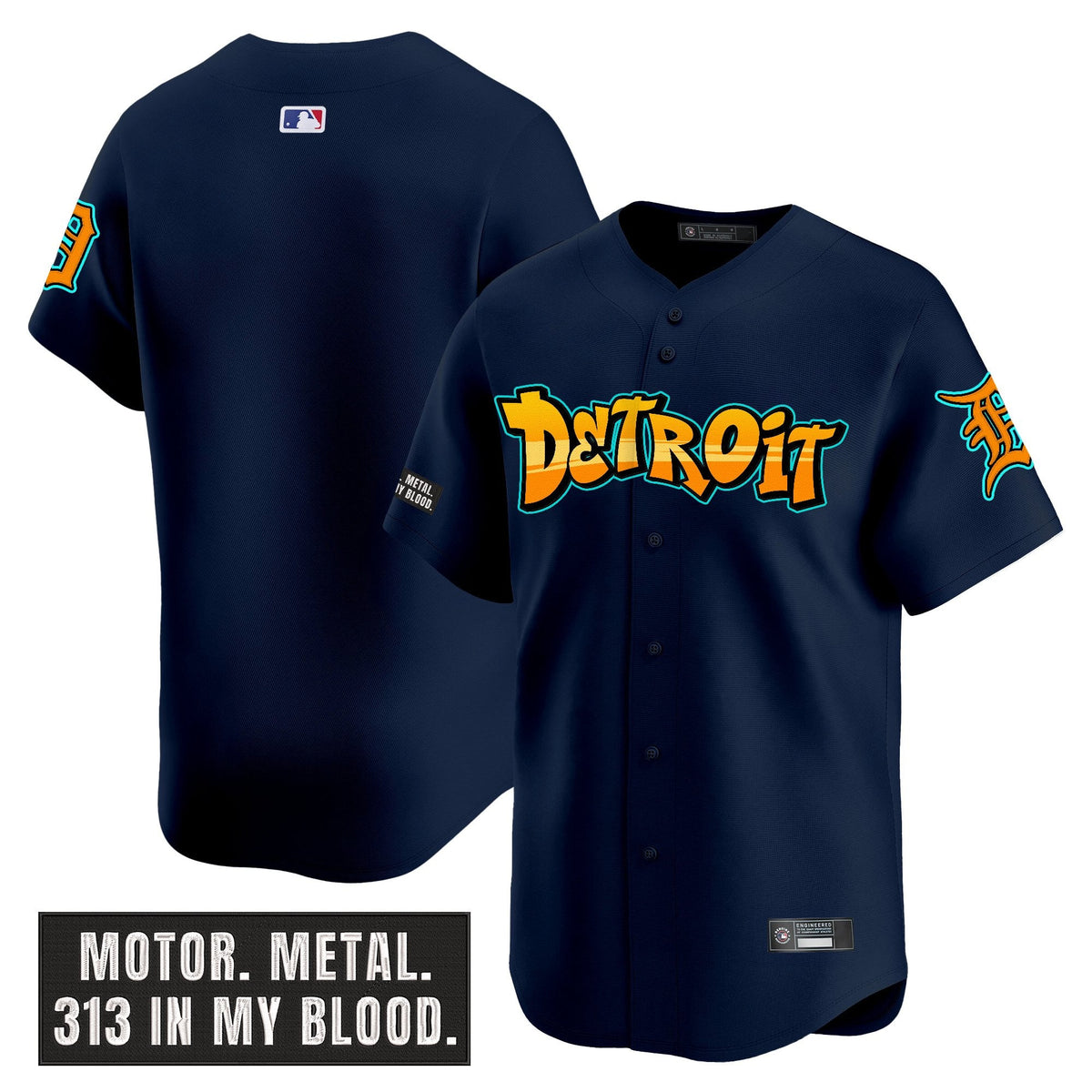 Men's Detroit Tigers 'Graffiti Motor City Edition' Vapor Premier Limited Jersey - All Stitched