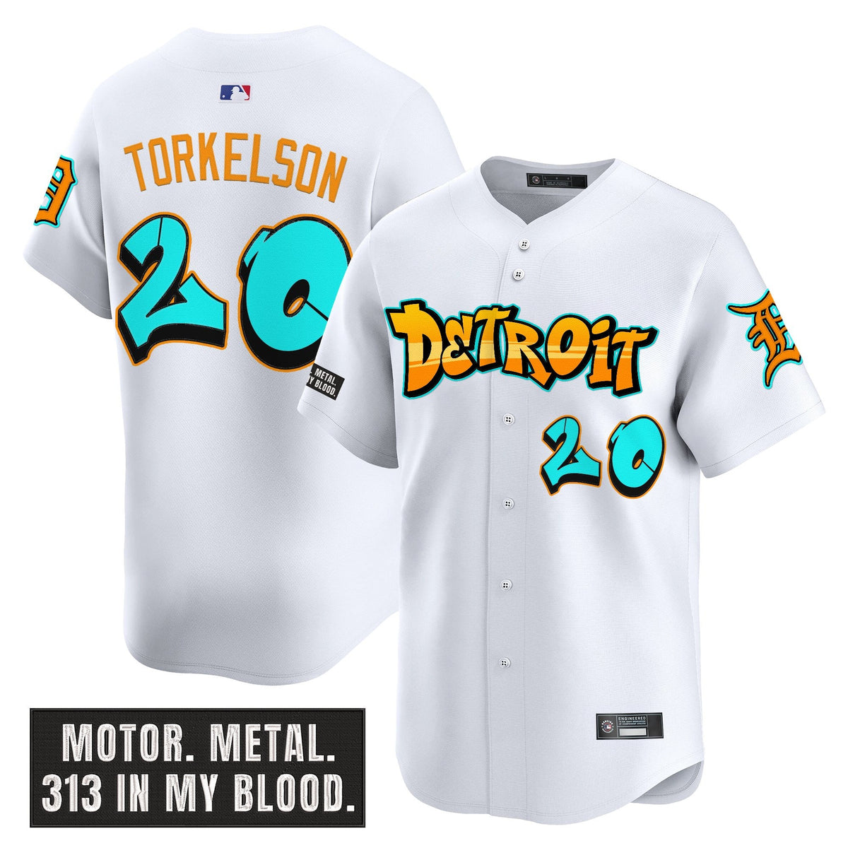 Men's Detroit Tigers 'Graffiti Motor City Edition' Vapor Premier Limited Jersey - All Stitched