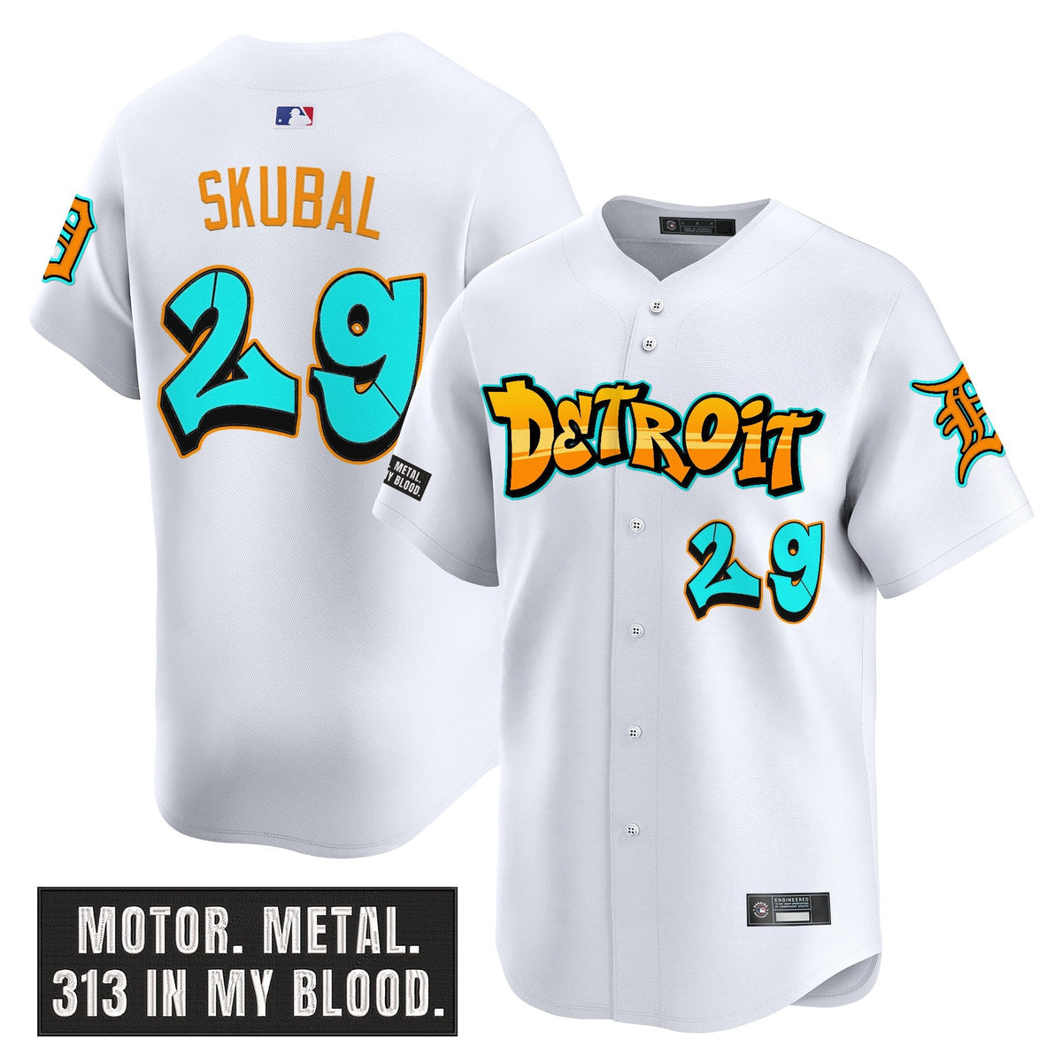 Men's Detroit Tigers 'Graffiti Motor City Edition' Vapor Premier Limited Jersey - All Stitched