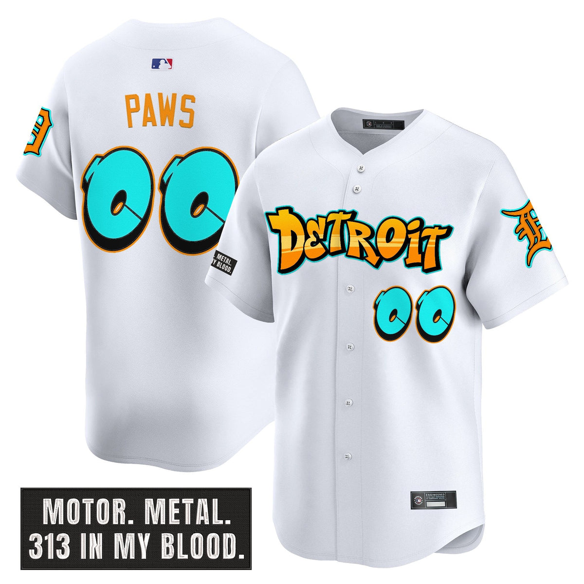 Men's Detroit Tigers 'Graffiti Motor City Edition' Vapor Premier Limited Jersey - All Stitched