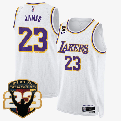 LAL LeBron Jame 23 Seasons Patch Special Jersey - Stitched