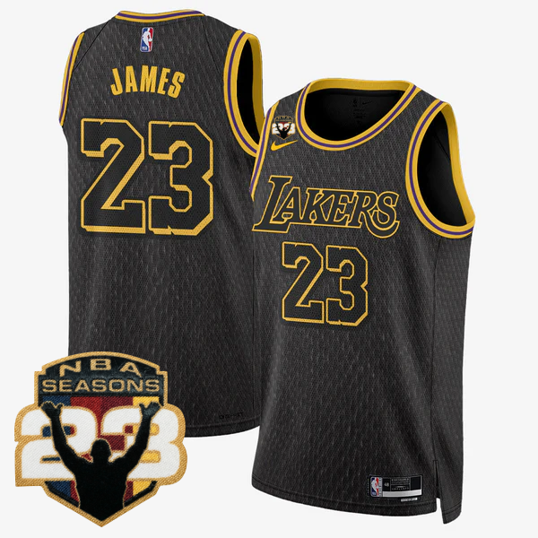 LAL LeBron Jame 23 Seasons Patch Special Jersey - Stitched