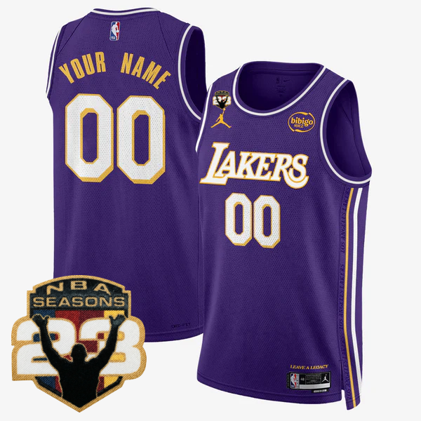 Custom LAL LeBron Jame 23 Seasons Patch Special Jersey - Stitched