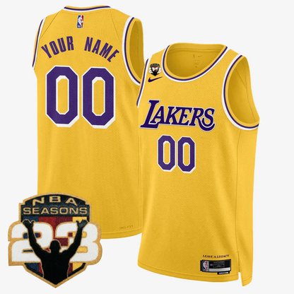 Custom LAL LeBron Jame 23 Seasons Patch Special Jersey - Stitched