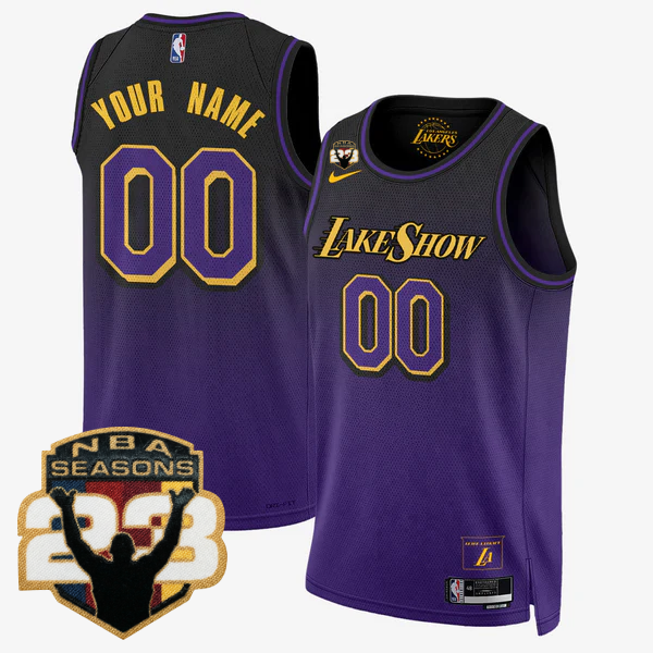 Custom LAL LeBron Jame 23 Seasons Patch Special Jersey - Stitched