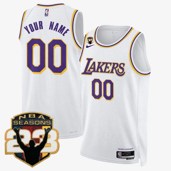 Custom LAL LeBron Jame 23 Seasons Patch Special Jersey - Stitched