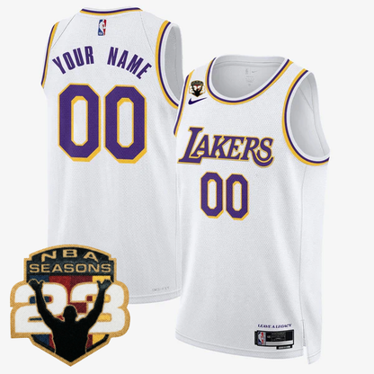 Custom LAL LeBron Jame 23 Seasons Patch Special Jersey - Stitched