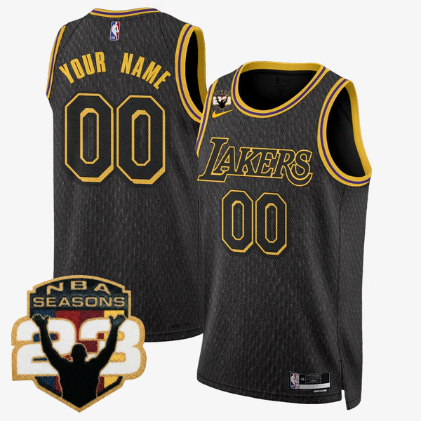 Custom LAL LeBron Jame 23 Seasons Patch Special Jersey - Stitched