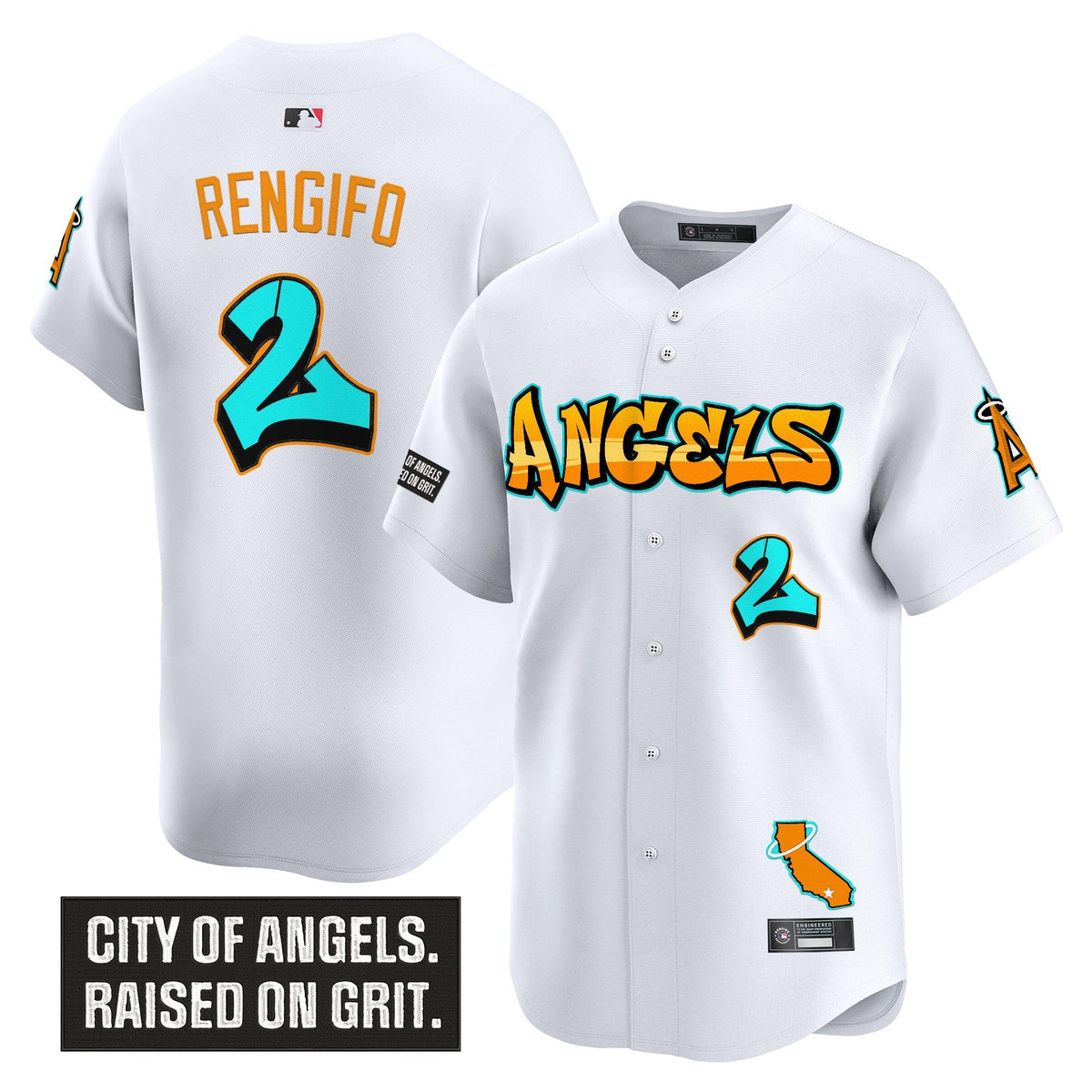Men's Los Angeles Angels 'Graffiti Halo Drop Edition' Vapor Premier Limited Jersey - All Stitched