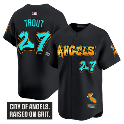 Men's Los Angeles Angels 'Graffiti Halo Drop Edition' Vapor Premier Limited Jersey - All Stitched