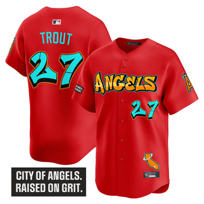 Men's Los Angeles Angels 'Graffiti Halo Drop Edition' Vapor Premier Limited Jersey - All Stitched