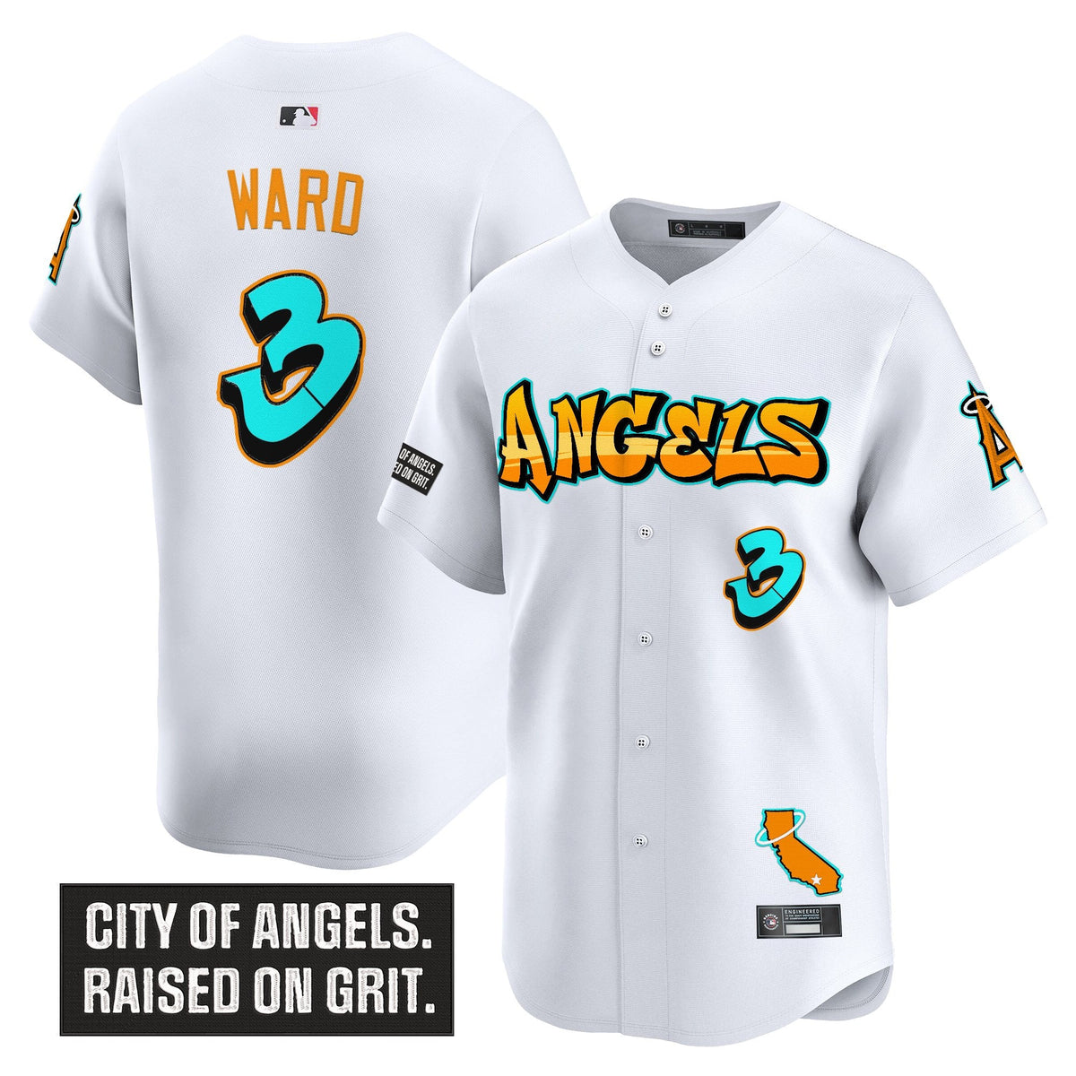 Men's Los Angeles Angels 'Graffiti Halo Drop Edition' Vapor Premier Limited Jersey - All Stitched