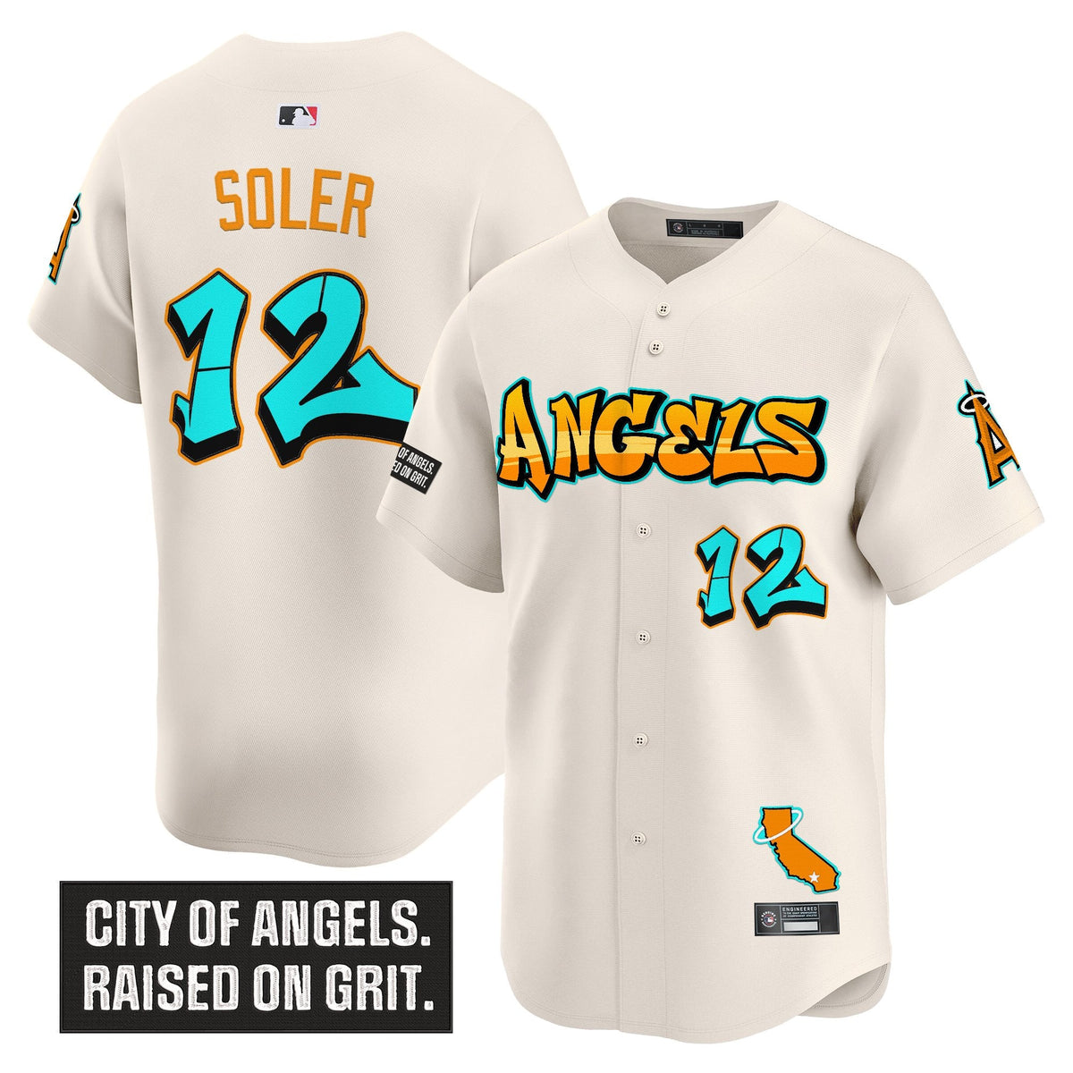 Men's Los Angeles Angels 'Graffiti Halo Drop Edition' Vapor Premier Limited Jersey - All Stitched