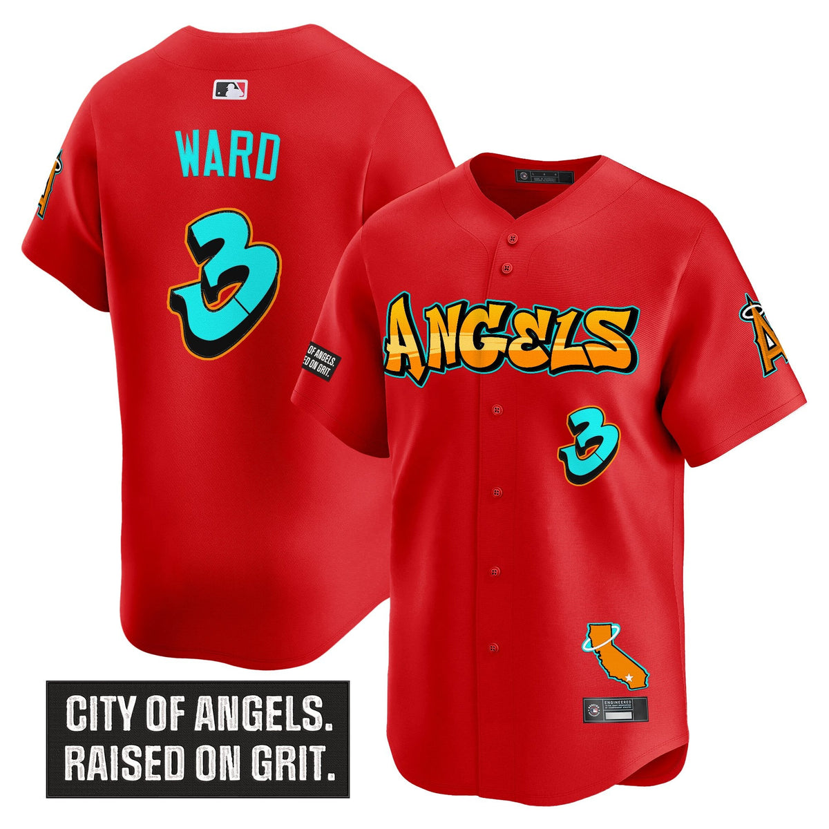 Men's Los Angeles Angels 'Graffiti Halo Drop Edition' Vapor Premier Limited Jersey - All Stitched