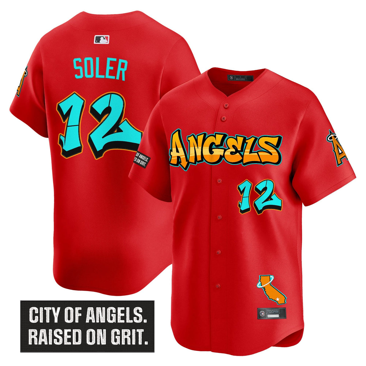 Men's Los Angeles Angels 'Graffiti Halo Drop Edition' Vapor Premier Limited Jersey - All Stitched