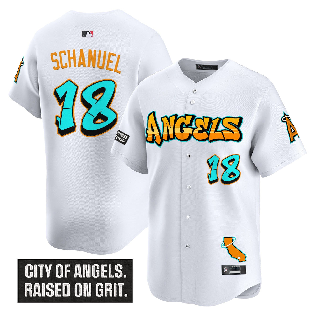 Men's Los Angeles Angels 'Graffiti Halo Drop Edition' Vapor Premier Limited Jersey - All Stitched