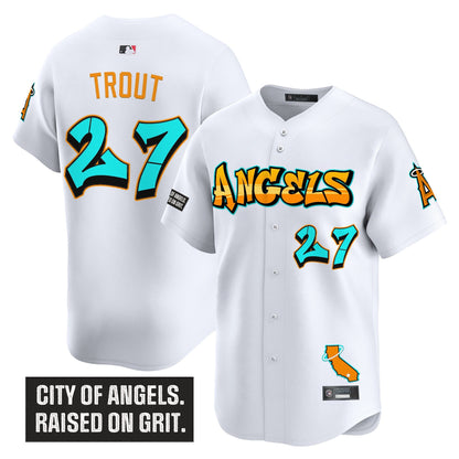 Men's Los Angeles Angels 'Graffiti Halo Drop Edition' Vapor Premier Limited Jersey - All Stitched
