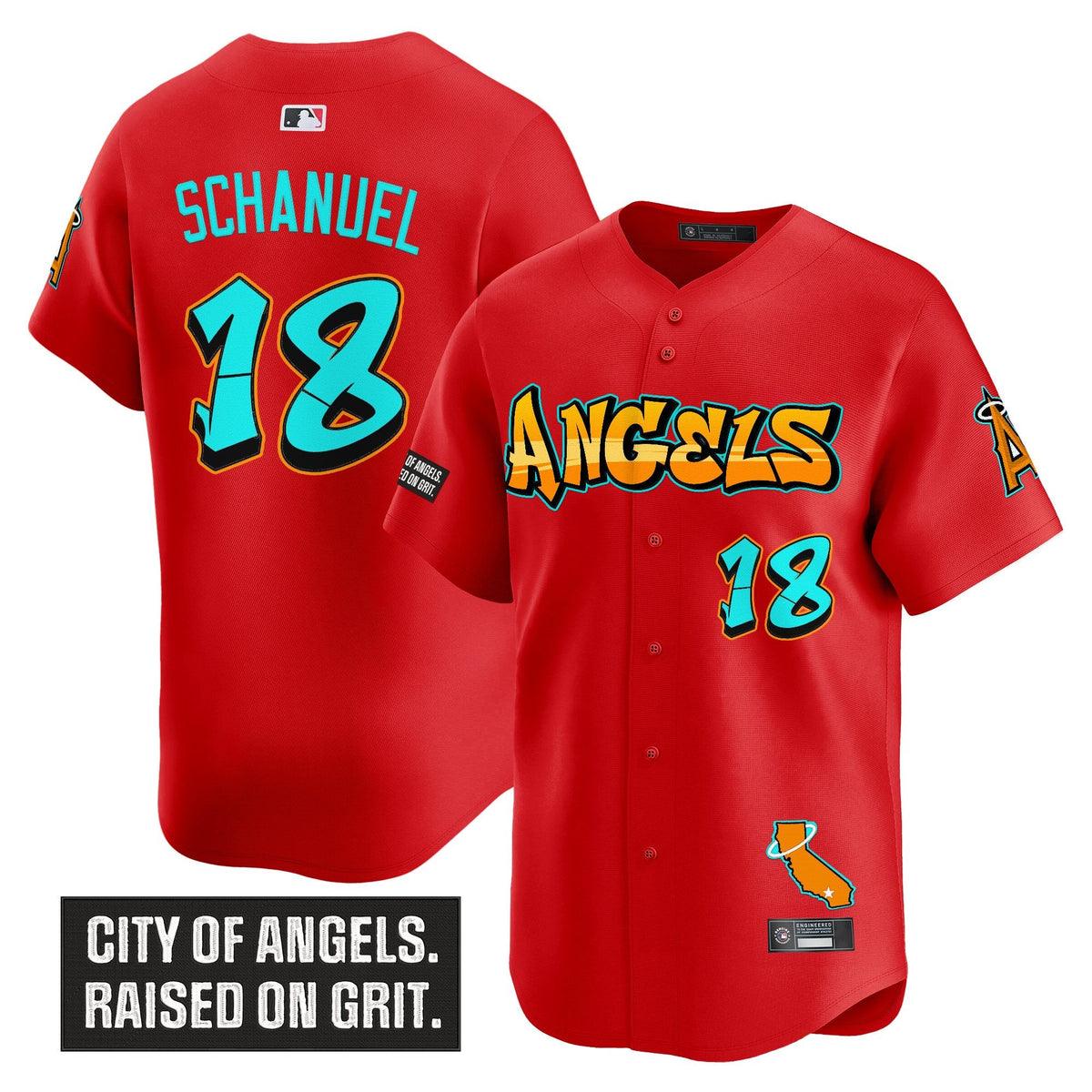Men's Los Angeles Angels 'Graffiti Halo Drop Edition' Vapor Premier Limited Jersey - All Stitched