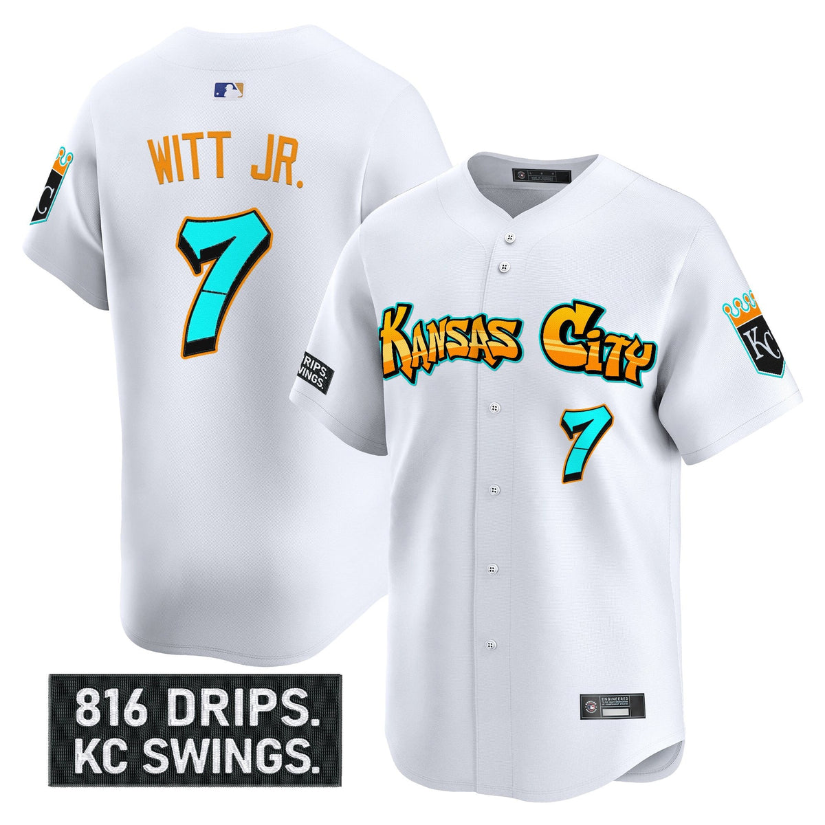 Men's Kansas City Royals 'Graffiti Crown Drop Edition' Vapor Premier Limited Jersey - All Stitched