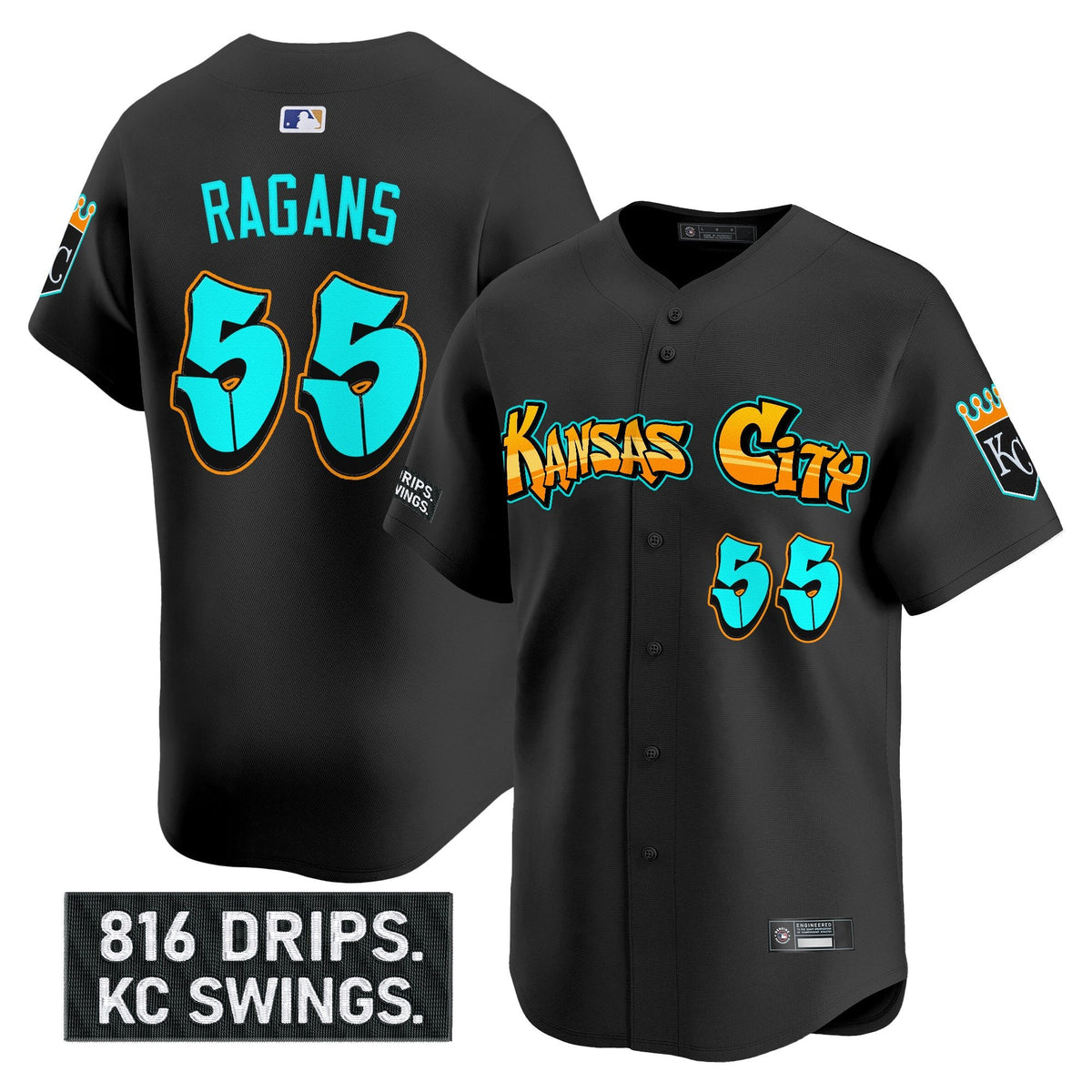 Men's Kansas City Royals 'Graffiti Crown Drop Edition' Vapor Premier Limited Jersey - All Stitched