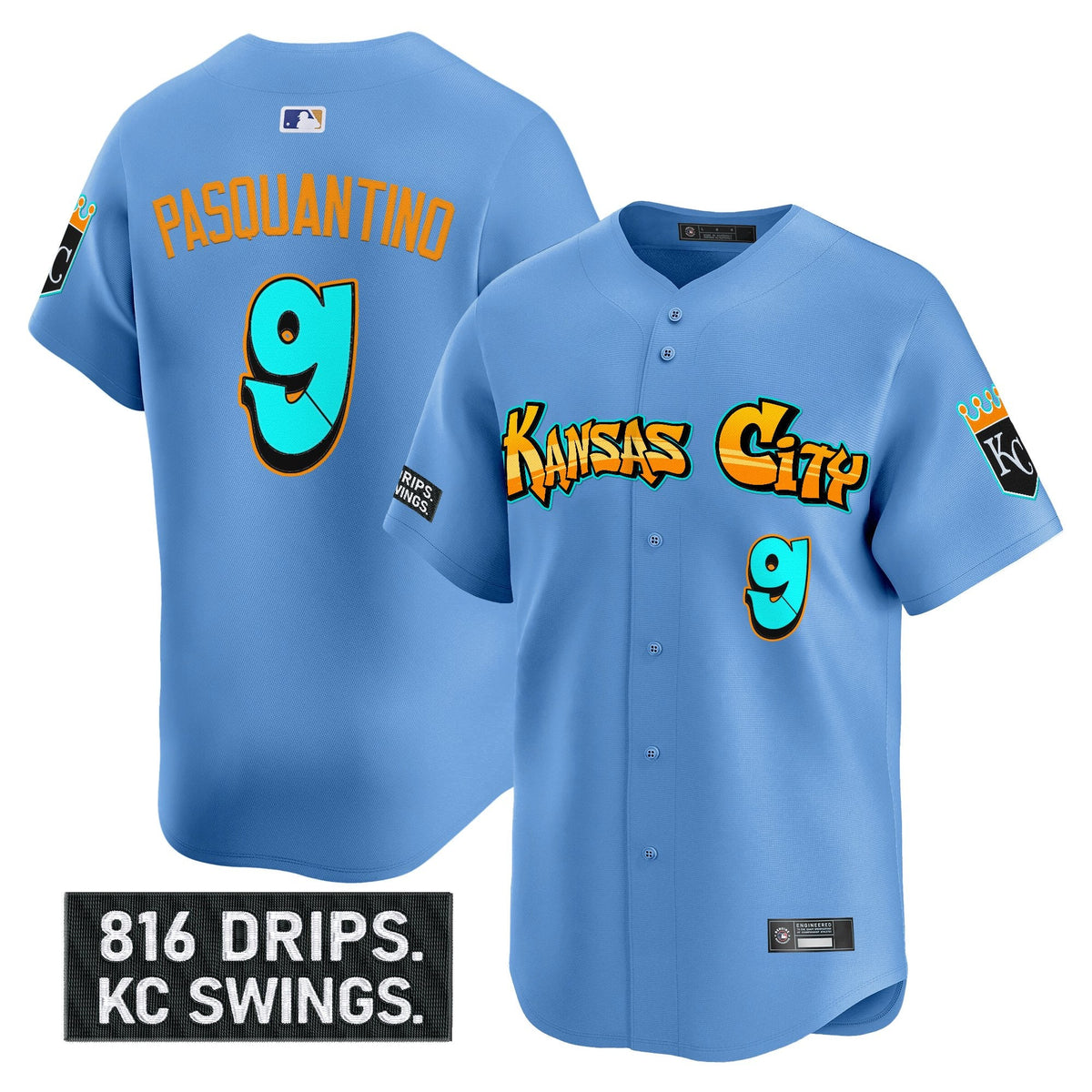 Men's Kansas City Royals 'Graffiti Crown Drop Edition' Vapor Premier Limited Jersey - All Stitched