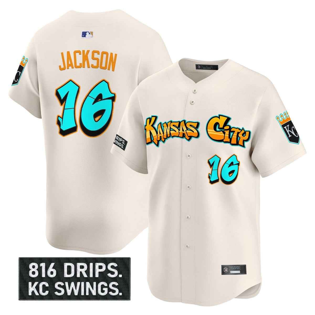 Men's Kansas City Royals 'Graffiti Crown Drop Edition' Vapor Premier Limited Jersey - All Stitched