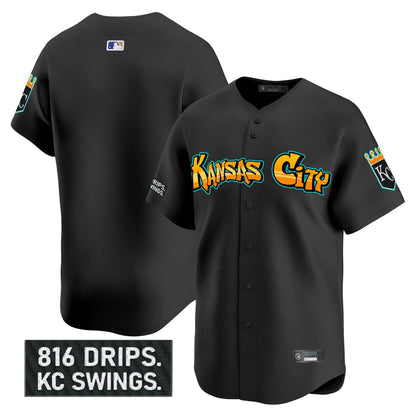 Men's Kansas City Royals 'Graffiti Crown Drop Edition' Vapor Premier Limited Jersey - All Stitched