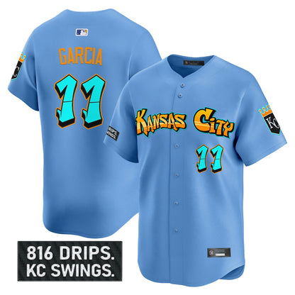 Men's Kansas City Royals 'Graffiti Crown Drop Edition' Vapor Premier Limited Jersey - All Stitched
