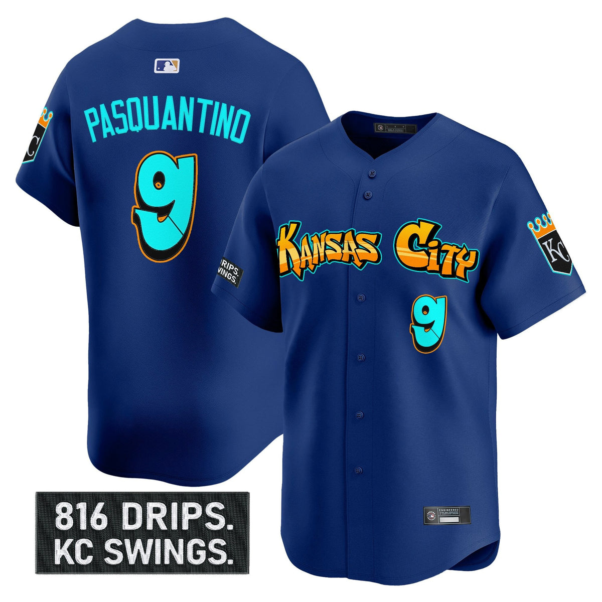 Men's Kansas City Royals 'Graffiti Crown Drop Edition' Vapor Premier Limited Jersey - All Stitched