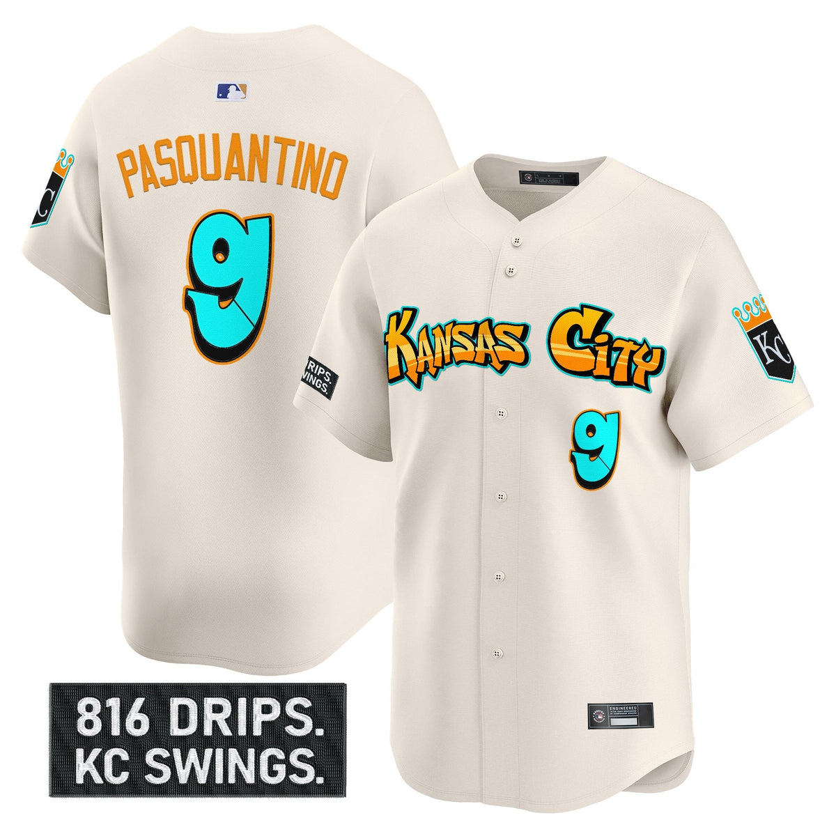 Men's Kansas City Royals 'Graffiti Crown Drop Edition' Vapor Premier Limited Jersey - All Stitched