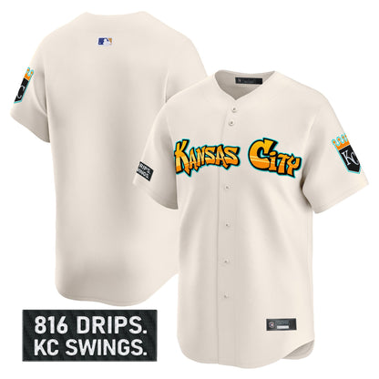 Men's Kansas City Royals 'Graffiti Crown Drop Edition' Vapor Premier Limited Jersey - All Stitched