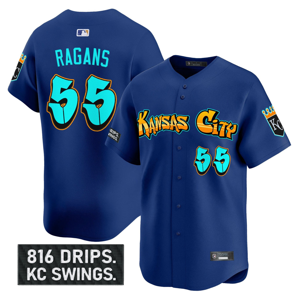 Men's Kansas City Royals 'Graffiti Crown Drop Edition' Vapor Premier Limited Jersey - All Stitched