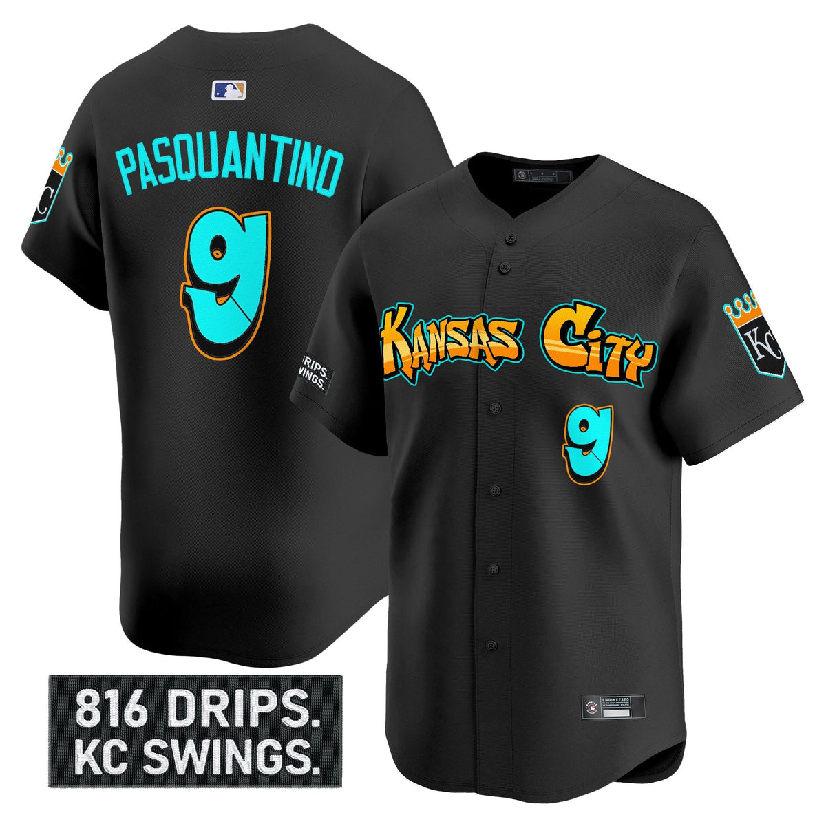 Men's Kansas City Royals 'Graffiti Crown Drop Edition' Vapor Premier Limited Jersey - All Stitched