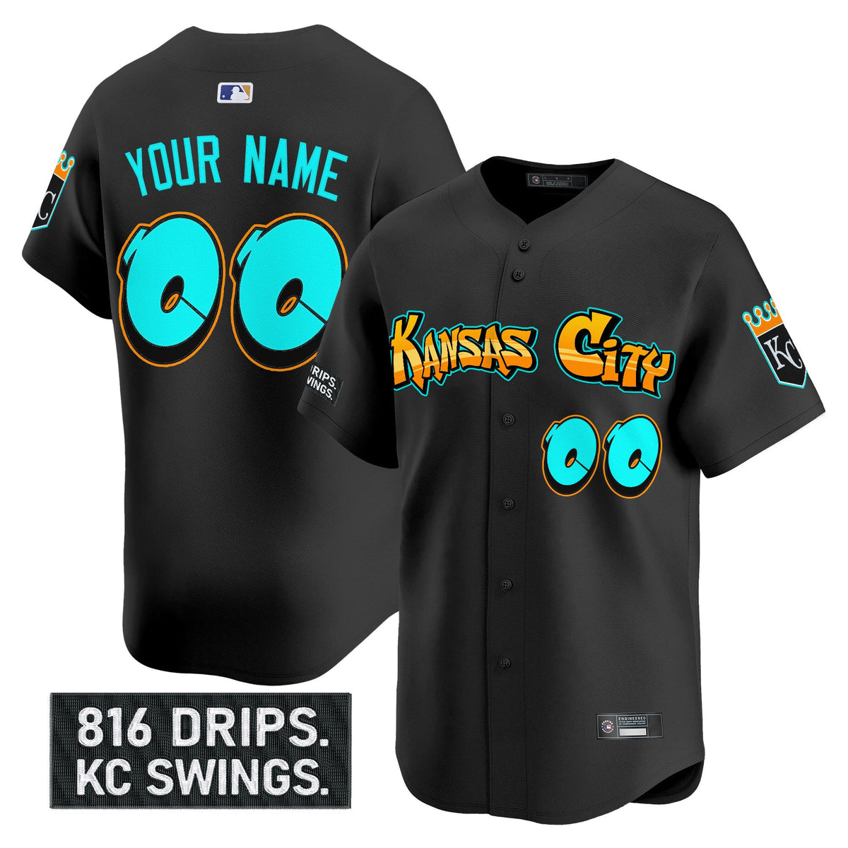 Kansas City Royals 'Graffiti Crown Drop Edition' Vapor Premier Limited Custom Jersey - All Stitched