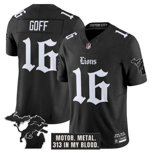 Men's Detroit Lions 'Gothic Motor Grit Edition' Vapor Limited Jersey - All Stitched