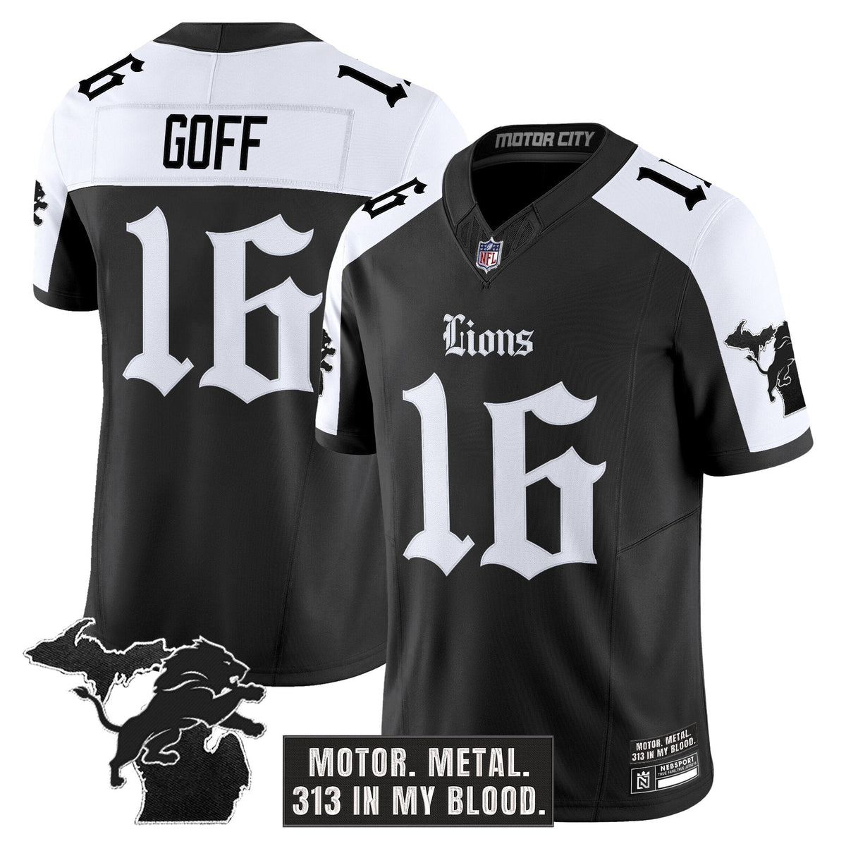Men's Detroit Lions 'Gothic Motor Grit Edition' Vapor Limited Jersey - All Stitched