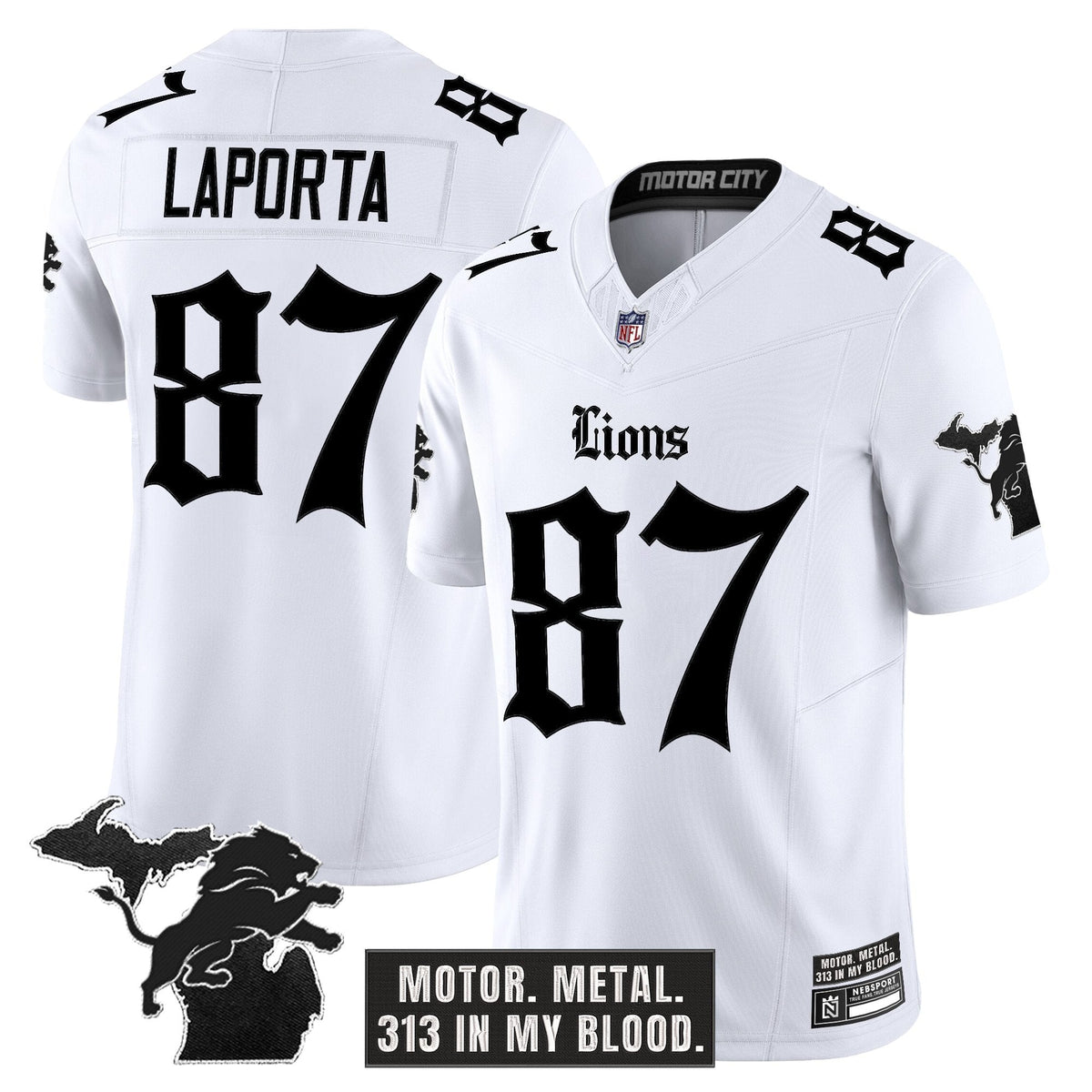 Men's Detroit Lions 'Gothic Motor Grit Edition' Vapor Limited Jersey - All Stitched