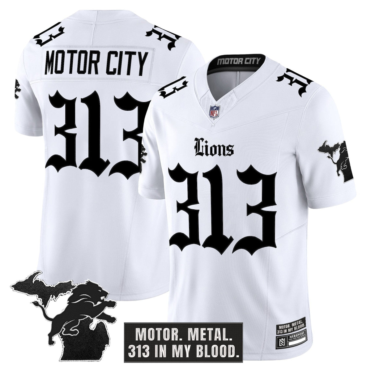 Men's Detroit Lions 'Gothic Motor Grit Edition' Vapor Limited Jersey - All Stitched