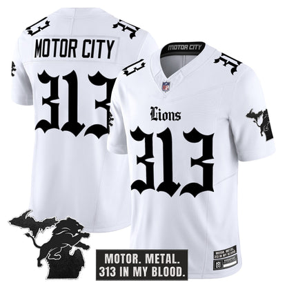 Men's Detroit Lions 'Gothic Motor Grit Edition' Vapor Limited Jersey - All Stitched
