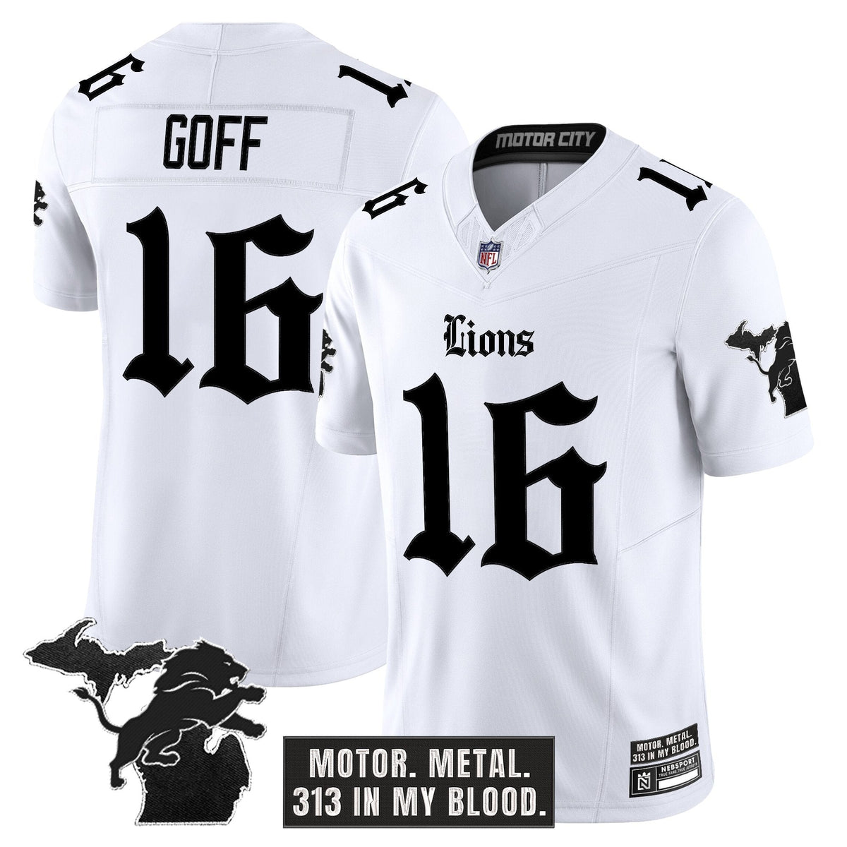 Men's Detroit Lions 'Gothic Motor Grit Edition' Vapor Limited Jersey - All Stitched