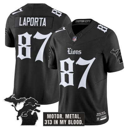 Men's Detroit Lions 'Gothic Motor Grit Edition' Vapor Limited Jersey - All Stitched
