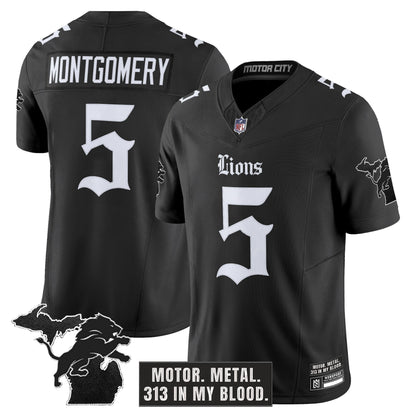 Men's Detroit Lions 'Gothic Motor Grit Edition' Vapor Limited Jersey - All Stitched