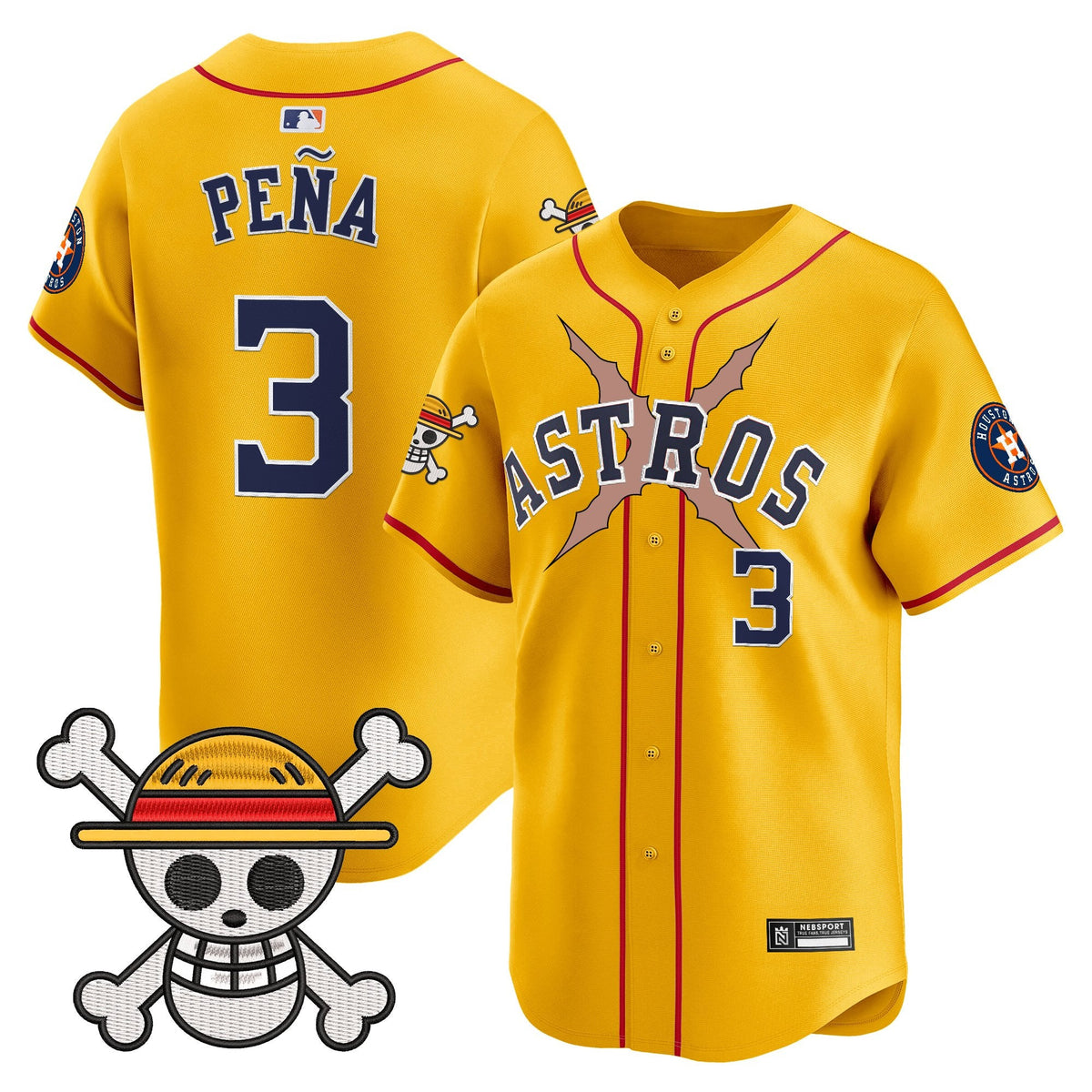 Men's Houston Astros x One Piece 2025 Vapor Premier Limited Jersey - All Stitched