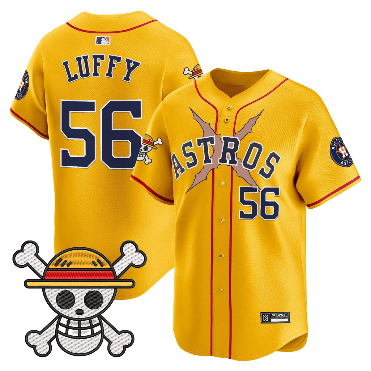 Men's Houston Astros x One Piece 2025 Vapor Premier Limited Jersey - All Stitched
