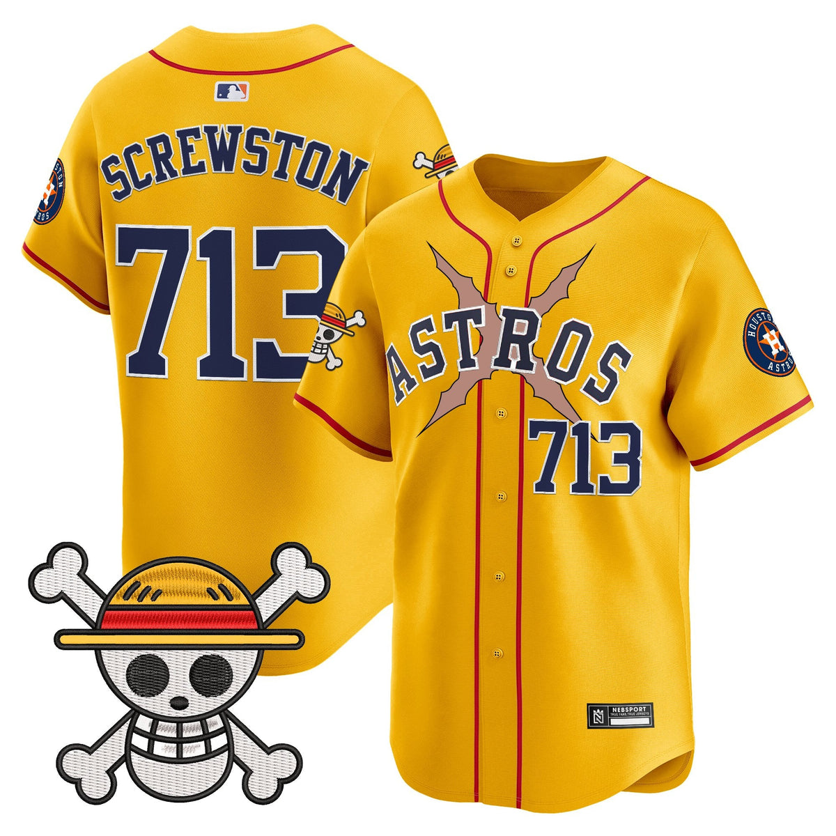 Men's Houston Astros x One Piece 2025 Vapor Premier Limited Jersey - All Stitched