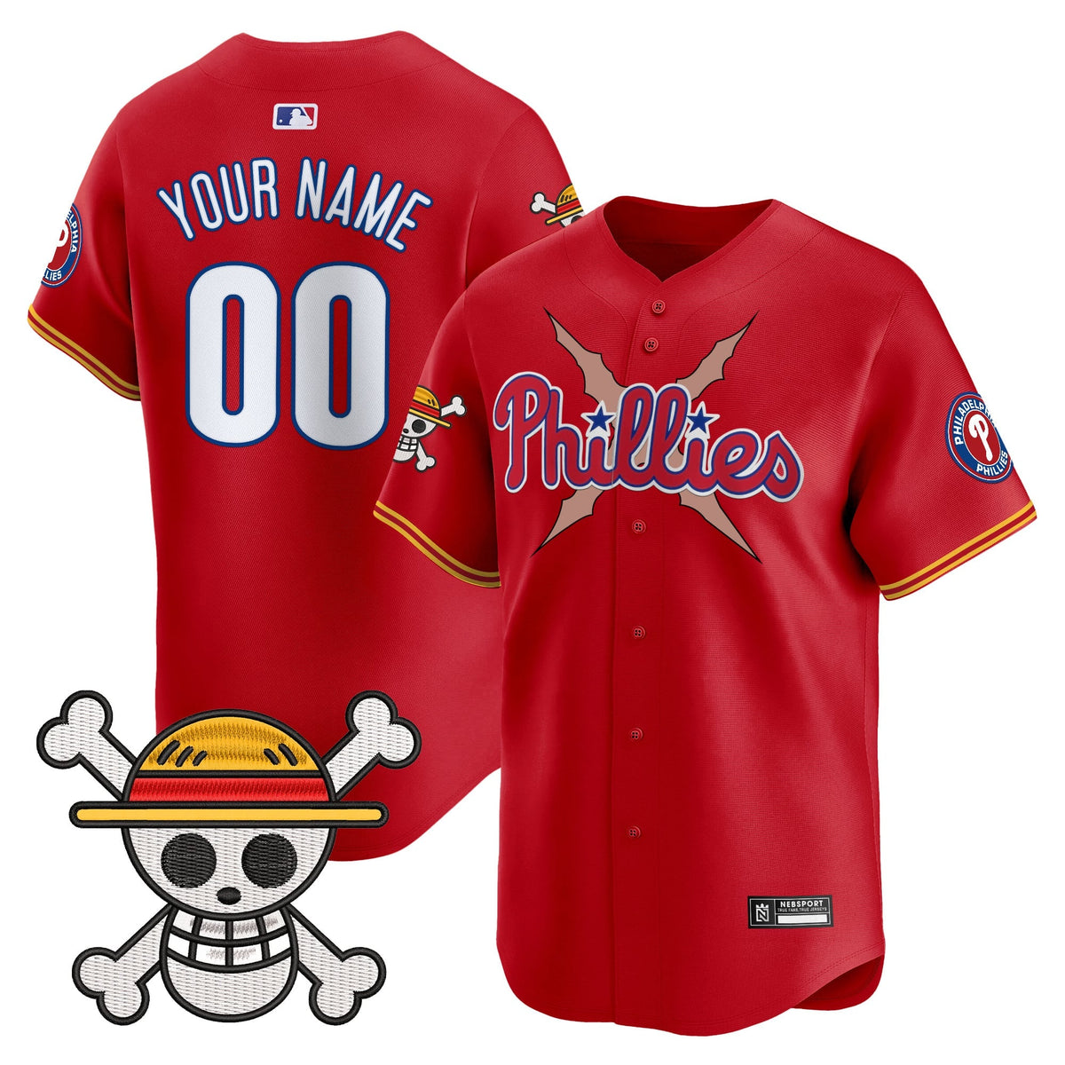 Philadelphia Phillies x One Piece 2025 Vapor Premier Limited Custom Jersey - All Stitched